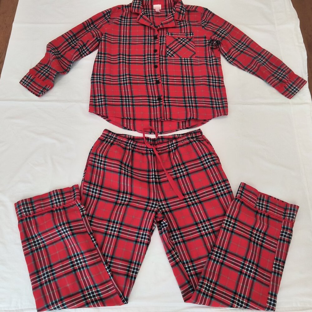 Wondershop Women's Plaid Flannel Pajama Set 100% Cotton Size M